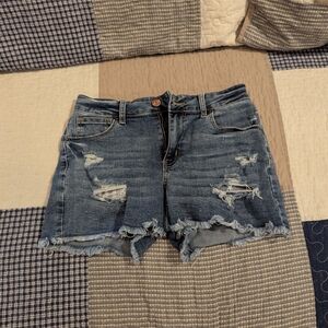 Maurices Blue Distressed Jean Shorts